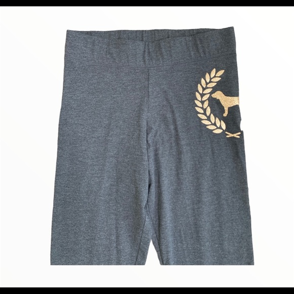 PINK Victoria’s Secret Campus Dog Leggings With Elastic Waist Grey Size Small - Picture 3 of 9